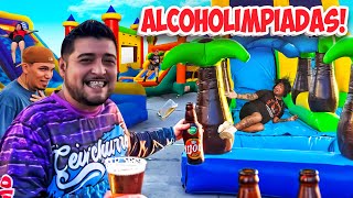 ALCOHOLIMPIADAS CON INFLABLE GIGANTE  se pusieron bien PEDOS 😂 [upl. by Alekram145]