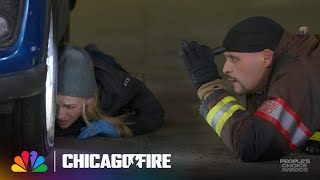 Cruz and Squad 3 Rescue a Man Trapped Under a Car  Chicago Fire  NBC [upl. by Ayikat]