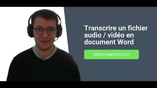 Transcrire un fichier audio  vidéo en document Word [upl. by Mlohsihc]