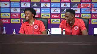 ¡Cuadrado y Yerry Mina no podían parar de reírse en la conferencia de Prensa [upl. by Haceber347]