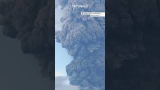 Massive volcanic eruption in Indonesia sends ash tower five miles high [upl. by Neirb]