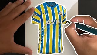 Fenerbahçe forması nasıl çizilir  Yeni Sezon 2023 Fenerbahçe Forma Çizimi [upl. by Aisekal]