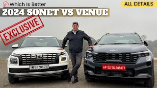 2024 Kia Sonet vs 2023 Hyundai Venue Comparison  Best Sub 4m Compact SUV Review  EXCLUSIVE [upl. by Enovahs]