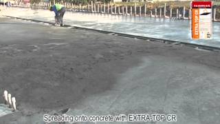 Broadcasting EXTRATOP CR onto fresh concrete by ISOMAT SA [upl. by Aral]