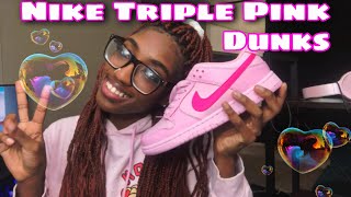 NIKE DUNK LOW GSquotTriple Pink Review  Dhgate Link Included [upl. by Myrtle]