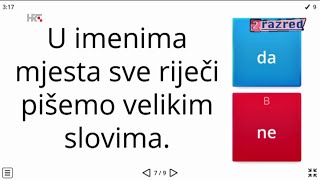 2 razred  Hrvatski jezik  Veliko početno slovo imena ulica trgova i naseljenih mjesta [upl. by Moselle]