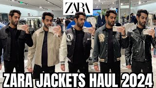 ZARA Jackets Haul 2024  ZARA Winter Jackets For Men  Varsity Jackets [upl. by Frederica]