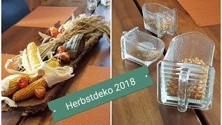 Herbstdeko  Herbstdeko 2018  Esstischdeko mit Getreide Mais u Baumrinde [upl. by Ula118]