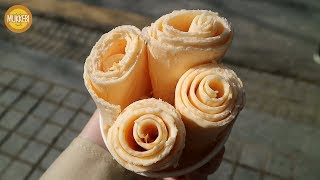 전주 한옥마을 │ 감귤 철판 아이스크림 │ Mandarin Ice Cream Rolls │ 한국 길거리 음식 │ Korean Street Food [upl. by Uta170]