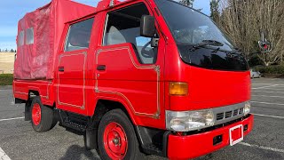 HWY driving 1995 Toyota HiaceToyoace Fire truck Crew Cab 5SPD 6205 miles RHD JDM [upl. by Alesig]