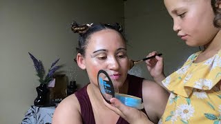 Asmr Girl I did my mothers Makeup and Hair  Relaxing combing and braiding hair [upl. by Wanids825]