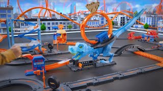 ToysquotRquotUs 🦖Hot Wheels® City TRex Chomp Down™ playset 🏎️🔥 [upl. by Vanni]