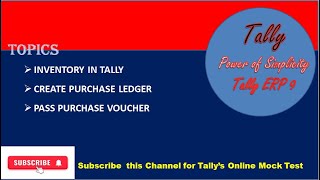 PROCEDURE TO PASS PURCHASE LEDGER AND VOUCHER IN TALLY ERP 9 [upl. by Gowrie842]