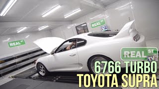 Supra on the Dyno at Real Street on pump gas with 6766 Turbo [upl. by Aufmann]