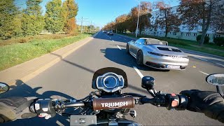 4K From my room to the office garage Extended video Scrambler 1200 XC City ride RAW sound POV [upl. by Analise831]