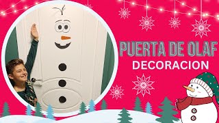 COMO DECORAR TU PUERTA DE NAVIDAD CON OLAF DE FROZEN  CON FOMI GOMA EVA RÁPIDO SENCILLO Y BARATO [upl. by Engracia]