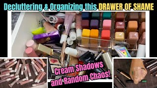 Lets Declutter and Organize My Makeup Collection Cream Shadows Swatches and Chaos 2024 [upl. by Arednaxela593]