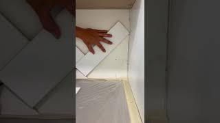 How to mark and cut herringbone backsplash quick and easy [upl. by Aisul]