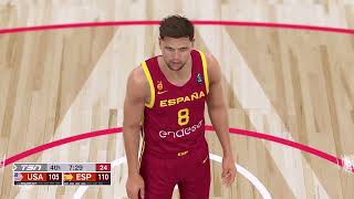 USA vs SPAIN EXHIBITION FULL GAME HIGHLIGHTS  2024 Paris Olympic Games Highlights Today 2K24 [upl. by Inesita248]