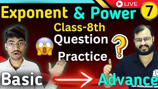 🔥Exponents and Powers😱 Class 8th Lec 7  Question Exponent Maths   Live  Harsh Bhaiya [upl. by Manning]