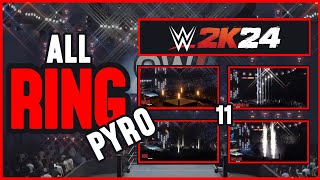 All WWE 2K24 Ring Pyro Options  Explosive Custom Entrance Showcase [upl. by Atsyrk]