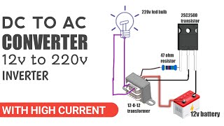 How To Make Simple Inverter 2024  DC to AC Boost Converter  car inverter [upl. by Ocsecnarf]