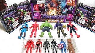 AVENGERS TOYSAction FiguresUnboxingCaptain AmericaIronmanHulkThor SpidermanToys [upl. by Nessy]