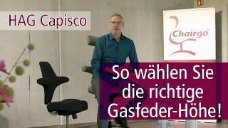 HAG Capisco 8106 So wählen Sie die richtige GasfederHöhe [upl. by Winterbottom464]