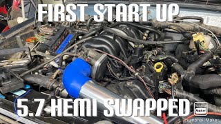 Jeep Xj 57 Hemi Swap Part 2 of 3 First Start Up Near End [upl. by Eselehs333]