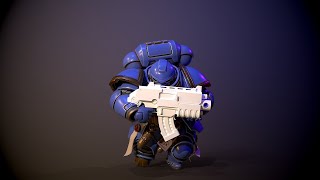 fat marine run Collab with Vadim Bachlichev warhammer40k cgi animation [upl. by Foley]