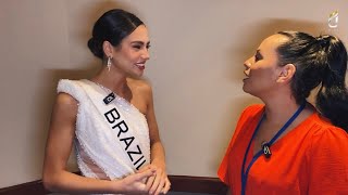 Entrevista exclusiva  Miss Universo Brasil 2023 no Miss Universo [upl. by Gorey549]