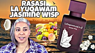 Rasasi La Yuqawam Jasmine Wisp  Gorgeous Fruity Floral with Coconut  Glam Finds  Fragrance Review [upl. by Irod]