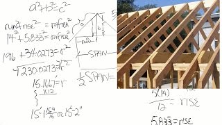 How to calculate the length of roof rafters captioned [upl. by Mariellen322]