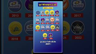 Ipl winner list from 2008 to 2024 ipl ipl2025 ytshorts trendingshorts trending viratkohli [upl. by Nedrud]