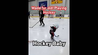 1 yr old Ice Skating and playing Hockey LETS GO WADE parents icehockey hockey hockeykid short [upl. by Allain]