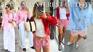 RECREATING SUMMER PINTEREST OUTFITS 2024  Casual Outfit Ideas [upl. by Ynohtnaed57]