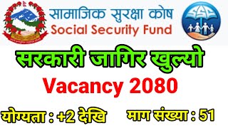 Samajik Suraksha Kosh Vacancy 2080  Social Security Fund  Loksewa Job Vacancy 2080 [upl. by Oigres]