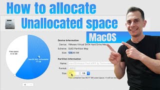 How to allocate unallocated space MacOS Resize HDD Partition  Tutorial 2021 [upl. by Pool108]