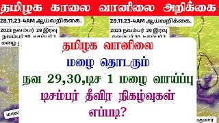 281120234AM தமிழ்நாடு காலை வானிலை ஆய்வறிக்கைTamilnadu morning Weather Forecasttamilnewstoday [upl. by Wanonah]