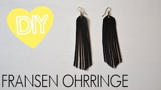 DIY Ohrringe mit Fransen selber machen  Fransenohrringe Lederohrringe [upl. by Nimajeb]