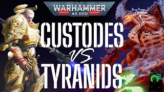 Custodes vs Tyranid Crusher Stampede Warhammer 40K Battle Report 2000 points [upl. by Oirasec637]