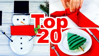 Top 20 des idées de décorations de Noël à faire soimême 🎄〡Plier des serviettes [upl. by Euqnom901]