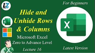 16 How to Hide and Unhide Rows amp ColumnsMS Excel for Beginners excel learning teacher tutorial [upl. by Noryahs]