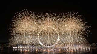 ⁴ᴷ London Fireworks 20232024 London A Place For Everyone  FWSim [upl. by Ednihek]