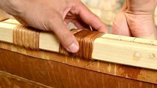 Sewing Gunwale Lashings on a Birchbark Canoe [upl. by Melloney]