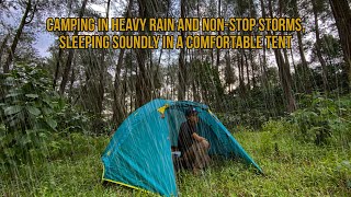 solo camping in heavy rain and nonstop storms sleeping soundly in a comfortable tent [upl. by Berners489]