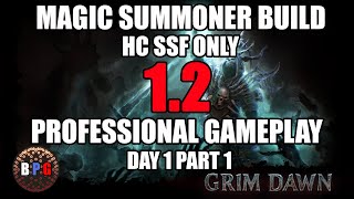 Grim Dawn 12 is INCREDIBLE Professional HC SSF Gameplay Spellbinder Summoner Build Day 1 P1 [upl. by Ordway]