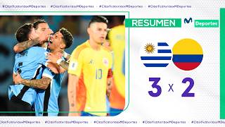 URUGUAY vs COLOMBIA 32 RESUMEN Y GOLES DEL PARTIDO  FECHA 11  CLASIFICATORIAS 2026 🇺🇾⚽🇨🇴 [upl. by Rednirah]