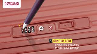 American Tourister  Setting your lock FrameLock TSA lock instruction [upl. by Alejna]