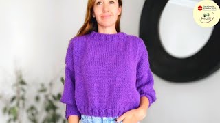 Sweater Libra en dos agujas explicado paso a paso Punto jersey Tutorial completo palillos [upl. by Auohc]